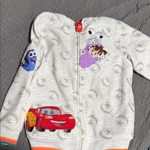 Disney Gray Kids Puffer Jacket with Character Patches
